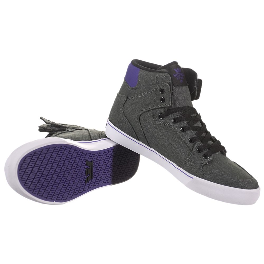 Baskets Montantes Supra Vaider Grise Violette Grey/Black/Purple-White Homme | DML-61322422